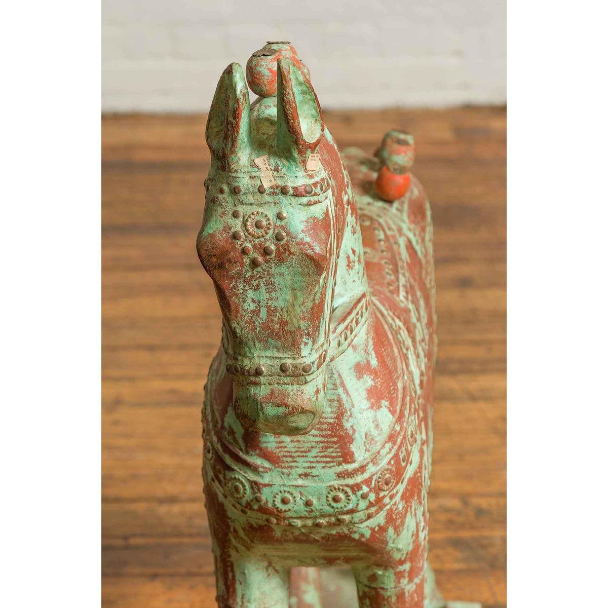 Handmade Vintage Indian Temple Horse Toy on Wheels from Madras with Spheres-8. Asian & Chinese Furniture, Art, Antiques, Vintage Home Décor for sale at FEA Home