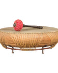 Chinese Qing Dynasty Period 19th Century Leather Drum with Its Wooden Mallet-1. Asian & Chinese Furniture, Art, Antiques, Vintage Home Décor for sale at FEA Home