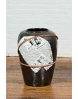 Large Thai Exterior Flower Vase with Black Patina, Rope and Newspaper Motifs-4. Asian & Chinese Furniture, Art, Antiques, Vintage Home Décor for sale at FEA Home