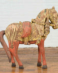 Vintage Indian Carved Wooden Horse from Madras with Yellow and Red Patina-2. Asian & Chinese Furniture, Art, Antiques, Vintage Home Décor for sale at FEA Home