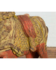 Vintage Indian Carved Wooden Horse from Madras with Yellow and Red Patina-6. Asian & Chinese Furniture, Art, Antiques, Vintage Home Décor for sale at FEA Home