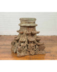 Antique Indian Corinthian Temple Capital Carving with Distressed Patina-10. Asian & Chinese Furniture, Art, Antiques, Vintage Home Décor for sale at FEA Home