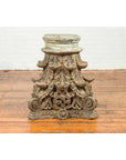 Indian Antique Corinthian Temple Capital Carving with Distressed Patina-4. Asian & Chinese Furniture, Art, Antiques, Vintage Home Décor for sale at FEA Home