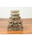 Indian Antique Corinthian Temple Capital Carving with Distressed Patina-5. Asian & Chinese Furniture, Art, Antiques, Vintage Home Décor for sale at FEA Home