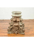 Indian Antique Corinthian Temple Capital Carving with Distressed Patina-11. Asian & Chinese Furniture, Art, Antiques, Vintage Home Décor for sale at FEA Home