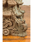 Indian Antique Corinthian Temple Capital Carving with Distressed Patina-7. Asian & Chinese Furniture, Art, Antiques, Vintage Home Décor for sale at FEA Home