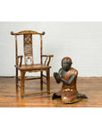 20th Century Thai Temple Ceremonial Lacquered and Gilt Kneeling Monk Sculpture-5. Asian & Chinese Furniture, Art, Antiques, Vintage Home Décor for sale at FEA Home
