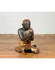 20th Century Thai Temple Ceremonial Lacquered and Gilt Kneeling Monk Sculpture-7. Asian & Chinese Furniture, Art, Antiques, Vintage Home Décor for sale at FEA Home
