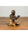 20th Century Thai Temple Ceremonial Lacquered and Gilt Kneeling Monk Sculpture-11. Asian & Chinese Furniture, Art, Antiques, Vintage Home Décor for sale at FEA Home