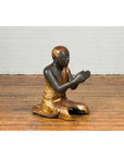 20th Century Thai Temple Ceremonial Lacquered and Gilt Kneeling Monk Sculpture-12. Asian & Chinese Furniture, Art, Antiques, Vintage Home Décor for sale at FEA Home