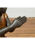 20th Century Thai Temple Ceremonial Lacquered and Gilt Kneeling Monk Sculpture-14. Asian & Chinese Furniture, Art, Antiques, Vintage Home Décor for sale at FEA Home