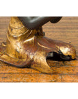 20th Century Thai Temple Ceremonial Lacquered and Gilt Kneeling Monk Sculpture-15. Asian & Chinese Furniture, Art, Antiques, Vintage Home Décor for sale at FEA Home