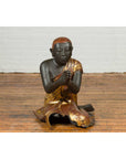20th Century Thai Temple Ceremonial Lacquered and Gilt Kneeling Monk Sculpture-2. Asian & Chinese Furniture, Art, Antiques, Vintage Home Décor for sale at FEA Home