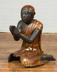 20th Century Thai Temple Ceremonial Lacquered and Gilt Kneeling Monk Sculpture-3. Asian & Chinese Furniture, Art, Antiques, Vintage Home Décor for sale at FEA Home