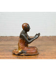 20th Century Thai Temple Ceremonial Lacquered and Gilt Kneeling Monk Sculpture-10. Asian & Chinese Furniture, Art, Antiques, Vintage Home Décor for sale at FEA Home
