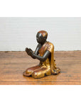 20th Century Thai Temple Ceremonial Lacquered and Gilt Kneeling Monk Sculpture-14. Asian & Chinese Furniture, Art, Antiques, Vintage Home Décor for sale at FEA Home