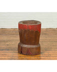 Antique Japanese Wooden Planter with Rustic Appearance and Red Patina-4. Asian & Chinese Furniture, Art, Antiques, Vintage Home Décor for sale at FEA Home