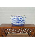 Japanese Meiji Period 19th Century Blue and White Round Porcelain Planter-10. Asian & Chinese Furniture, Art, Antiques, Vintage Home Décor for sale at FEA Home