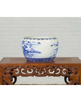 Japanese Meiji Period 19th Century Blue and White Round Porcelain Planter-11. Asian & Chinese Furniture, Art, Antiques, Vintage Home Décor for sale at FEA Home