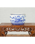 Japanese Meiji Period 19th Century Blue and White Round Porcelain Planter-3. Asian & Chinese Furniture, Art, Antiques, Vintage Home Décor for sale at FEA Home