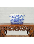 Japanese Meiji Period 19th Century Blue and White Round Porcelain Planter-5. Asian & Chinese Furniture, Art, Antiques, Vintage Home Décor for sale at FEA Home