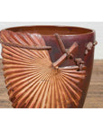 Large Contemporary Thai Garnet Toned Planter with Palm Leaf and Rope Motifs-4. Asian & Chinese Furniture, Art, Antiques, Vintage Home Décor for sale at FEA Home