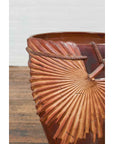 Large Contemporary Thai Garnet Toned Planter with Palm Leaf and Rope Motifs-6. Asian & Chinese Furniture, Art, Antiques, Vintage Home Décor for sale at FEA Home