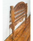 Vintage Carved Indonesian Headboard with Scrolling Foliage and Petite Balusters-10. Asian & Chinese Furniture, Art, Antiques, Vintage Home Décor for sale at FEA Home