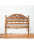 Vintage Carved Indonesian Headboard with Scrolling Foliage and Petite Balusters-11. Asian & Chinese Furniture, Art, Antiques, Vintage Home Décor for sale at FEA Home