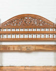 Vintage Carved Indonesian Headboard with Scrolling Foliage and Petite Balusters-2. Asian & Chinese Furniture, Art, Antiques, Vintage Home Décor for sale at FEA Home