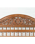 Vintage Carved Indonesian Headboard with Scrolling Foliage and Petite Balusters-4. Asian & Chinese Furniture, Art, Antiques, Vintage Home Décor for sale at FEA Home