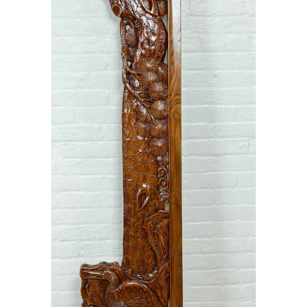 Antique Carved Large Wooden Frame with Birds and Foliage-8. Asian & Chinese Furniture, Art, Antiques, Vintage Home Décor for sale at FEA Home