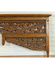 Chinese Architectural Wooden Temple Panel with Detailed Floral Carvings-9. Asian & Chinese Furniture, Art, Antiques, Vintage Home Décor for sale at FEA Home