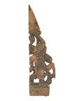Antique Indonesian Carved Wooden Triangular Fragment Depicting a Falling Figure-1. Asian & Chinese Furniture, Art, Antiques, Vintage Home Décor for sale at FEA Home