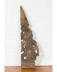 Antique Indonesian Carved Wooden Triangular Fragment Depicting a Falling Figure-2. Asian & Chinese Furniture, Art, Antiques, Vintage Home Décor for sale at FEA Home