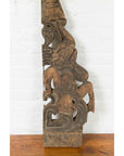 Antique Indonesian Carved Wooden Triangular Fragment Depicting a Falling Figure-7. Asian & Chinese Furniture, Art, Antiques, Vintage Home Décor for sale at FEA Home