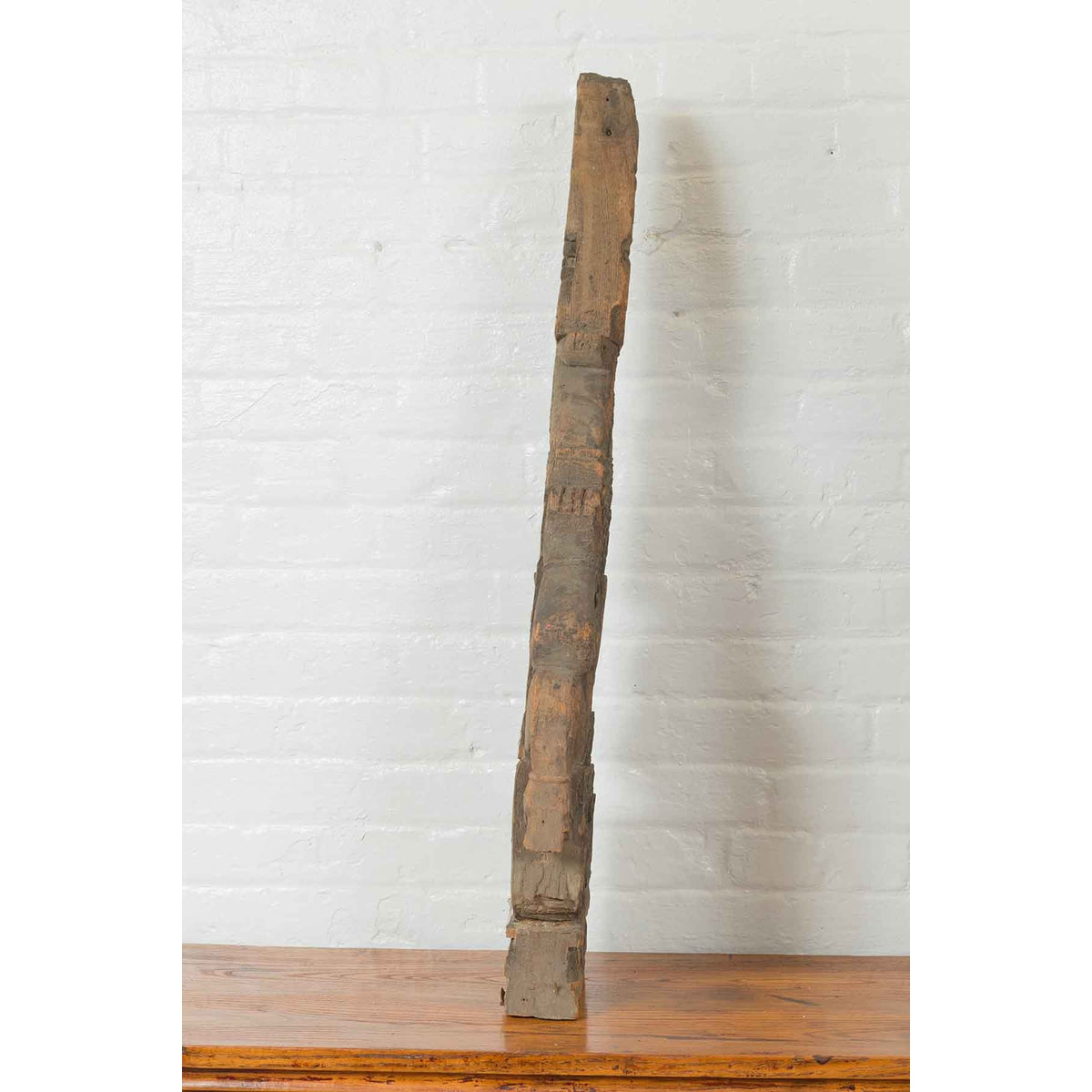 Antique Indonesian Carved Wooden Triangular Fragment Depicting a Falling Figure-6. Asian & Chinese Furniture, Art, Antiques, Vintage Home Décor for sale at FEA Home