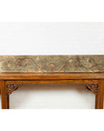 Antique Indonesian Painted and Carved Wood Door Panel with Scrolls and Foliage-2. Asian & Chinese Furniture, Art, Antiques, Vintage Home Décor for sale at FEA Home