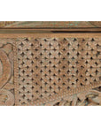 Pair of Indonesian Antique Carved Wood Overdoor Panels with Traces of Blue Paint-13. Asian & Chinese Furniture, Art, Antiques, Vintage Home Décor for sale at FEA Home