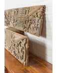 Pair of Indonesian Antique Carved Wood Overdoor Panels with Traces of Blue Paint-5. Asian & Chinese Furniture, Art, Antiques, Vintage Home Décor for sale at FEA Home