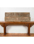 Pair of Indonesian Antique Carved Wood Overdoor Panels with Traces of Blue Paint-3. Asian & Chinese Furniture, Art, Antiques, Vintage Home Décor for sale at FEA Home