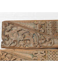 Pair of Indonesian Antique Carved Wood Overdoor Panels with Traces of Blue Paint-7. Asian & Chinese Furniture, Art, Antiques, Vintage Home Décor for sale at FEA Home