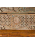 Pair of Indonesian Antique Carved Wood Overdoor Panels with Traces of Blue Paint-11. Asian & Chinese Furniture, Art, Antiques, Vintage Home Décor for sale at FEA Home