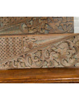 Pair of Indonesian Antique Carved Wood Overdoor Panels with Traces of Blue Paint-12. Asian & Chinese Furniture, Art, Antiques, Vintage Home Décor for sale at FEA Home