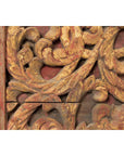 Antique Indonesian Carved and Painted Architectural Panel with Rinceaux Frieze-12. Asian & Chinese Furniture, Art, Antiques, Vintage Home Décor for sale at FEA Home