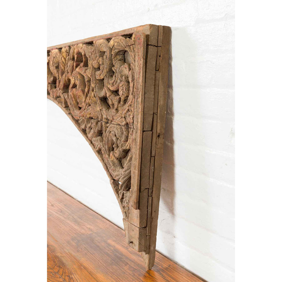 Antique Indonesian Carved and Painted Architectural Panel with Rinceaux Frieze-10. Asian & Chinese Furniture, Art, Antiques, Vintage Home Décor for sale at FEA Home