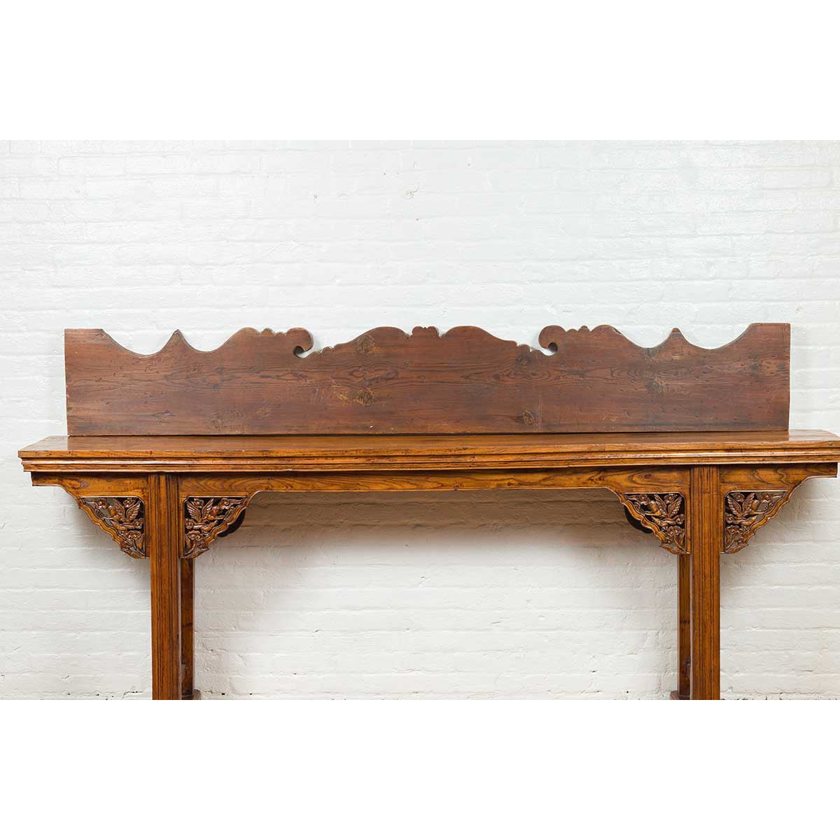 Antique Indonesian Carved Teak Architectural Panel with Floral and Foliage Decor-13. Asian & Chinese Furniture, Art, Antiques, Vintage Home Décor for sale at FEA Home