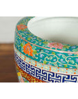 Japanese 20th Century Multi-Color Hibachi Planter with Landscape Scene-11. Asian & Chinese Furniture, Art, Antiques, Vintage Home Décor for sale at FEA Home