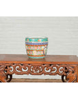 Japanese 20th Century Multi-Color Hibachi Planter with Landscape Scene-7. Asian & Chinese Furniture, Art, Antiques, Vintage Home Décor for sale at FEA Home