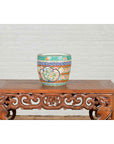 Japanese 20th Century Multi-Color Hibachi Planter with Landscape Scene-8. Asian & Chinese Furniture, Art, Antiques, Vintage Home Décor for sale at FEA Home